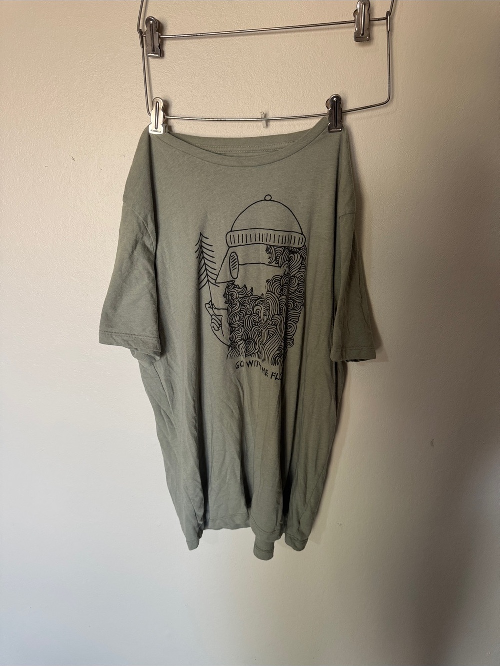 Old Navy Sage Green Graphic Short Sleeve Tee - Beanie Forest Illustration